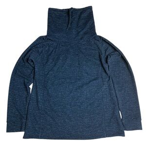 Weatherproof Funnel Neck Space Dye Pullover Sweatshirt - Blue/Gray - Size Medium